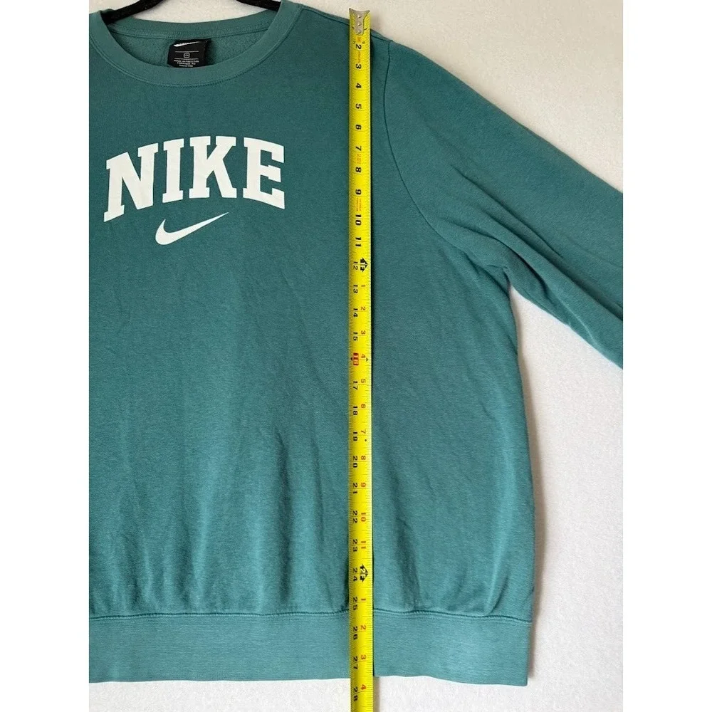 Nike Sweatshirt Men 2X Green Crew Neck Big Logo Pullover Casual Long Sleeve - Picture 4 of 13